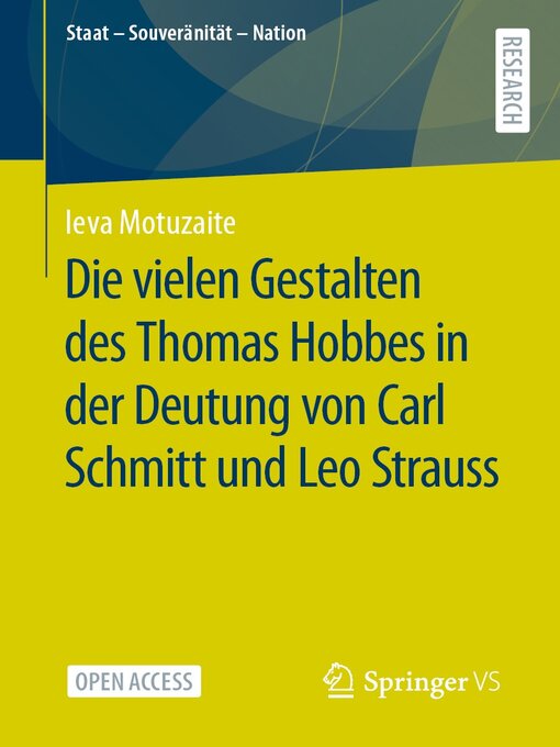 Title details for Die vielen Gestalten des Thomas Hobbes in der Deutung von Carl Schmitt und Leo Strauss by Ieva Motuzaite - Wait list